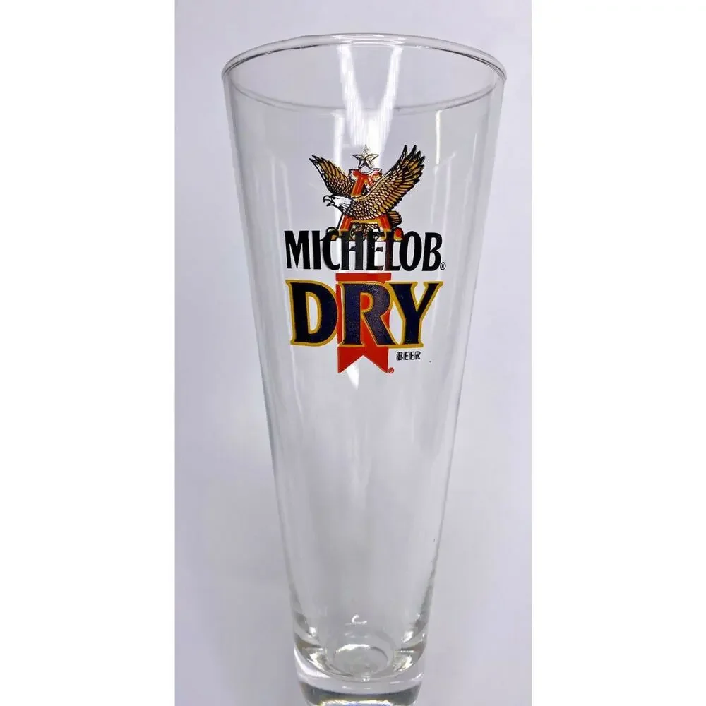 Vintage 1990's Michelob Dry Beer Glass Pilsner Tavern / Bar‎ Style 12 0z U204